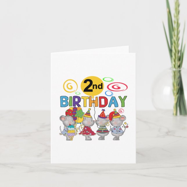 Mice 2nd Birthday T-shirts and Gifts Card (Front)