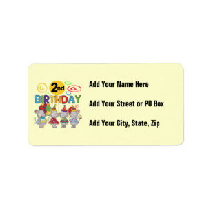 Mice 2nd Birthday T-shirts and Gifts Label