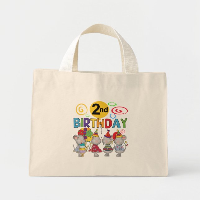 Mice 2nd Birthday T-shirts and Gifts Mini Tote Bag (Front)