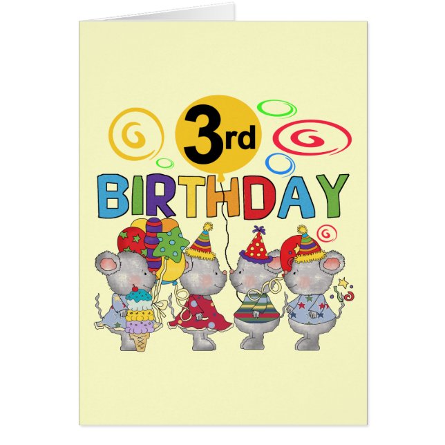 Mice 3rd Birthday T-shirts and Gifts (Front)