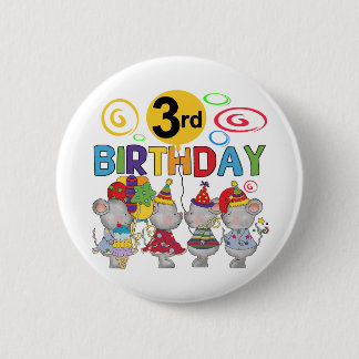 Mice 3rd Birthday T-shirts and Gifts 6 Cm Round Badge