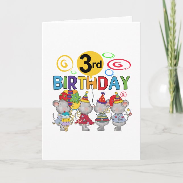 Mice 3rd Birthday T-shirts and Gifts Card (Front)