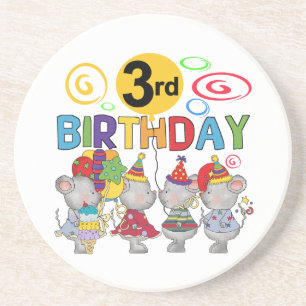 Mice 3rd Birthday T-shirts and Gifts Coaster