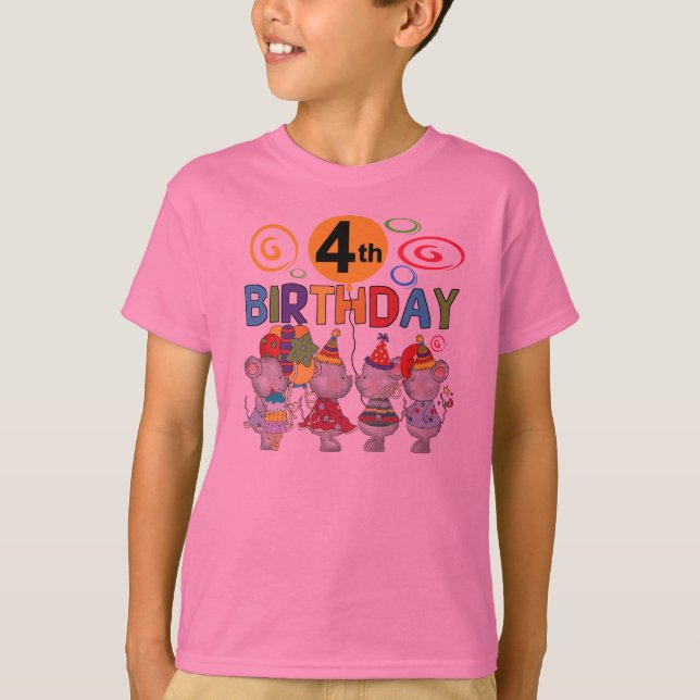 Mice 4th Birthday T-shirts and Gifts (Front)