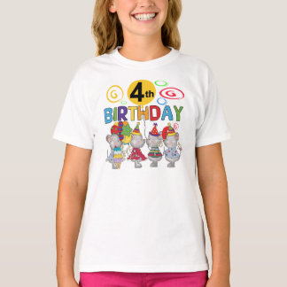 Mice 4th Birthday T-shirts and Gifts