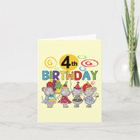 Mice 4th Birthday T-shirts and Gifts