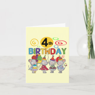 Mice 4th Birthday T-shirts and Gifts Card