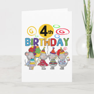 Mice 4th Birthday T-shirts and Gifts Card