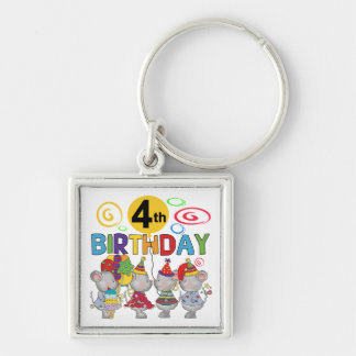 Mice 4th Birthday T-shirts and Gifts Key Ring