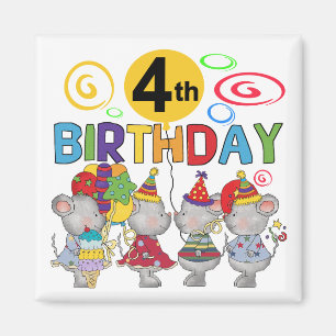 Mice 4th Birthday T-shirts and Gifts Magnet