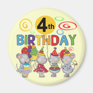 Mice 4th Birthday T-shirts and Gifts Magnet