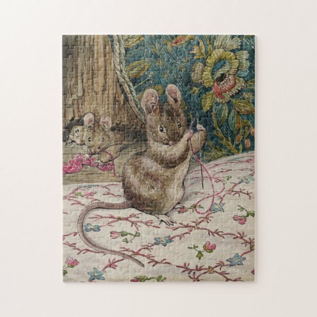 Mice at Work Threading the Needle (Beatrix Potter) Jigsaw Puzzle (Vertical)