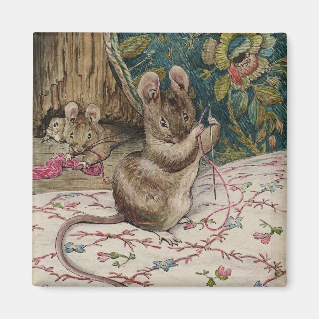 Mice at Work Threading the Needle (Beatrix Potter) Magnet (Front)