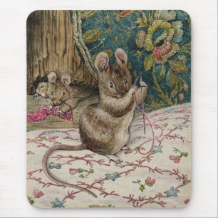 Mice at Work Threading the Needle (Beatrix Potter) Mouse Pad