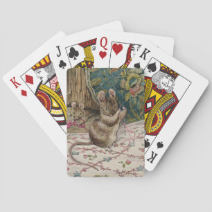 Mice at Work Threading the Needle (Beatrix Potter) Playing Cards