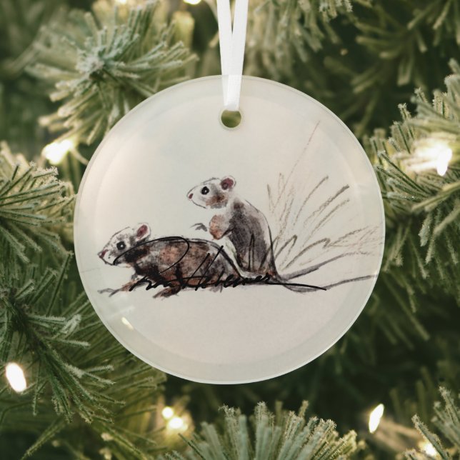 Mice by Hevener Glass Tree Decoration (Insitu)
