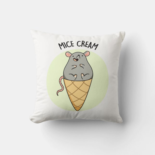 Mice Cream Funny Ice Cream Pun  Cushion (Front)