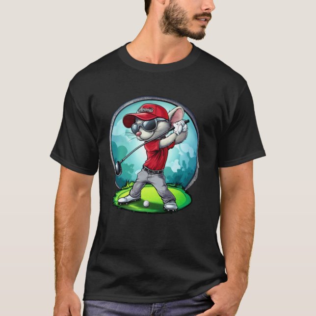 Mice Golfer  Golf Mouse T-Shirt (Front)