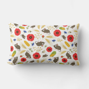Mice in Grain Field Lumbar Cushion