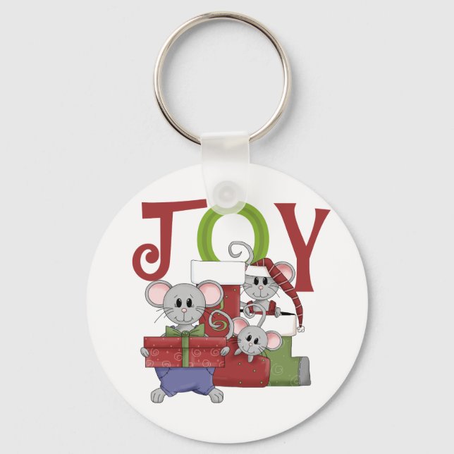 Mice JOY Christmas T-shirts and Gifts Key Ring (Front)