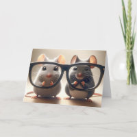 Mice Looking Through Glasses Birthday Humour