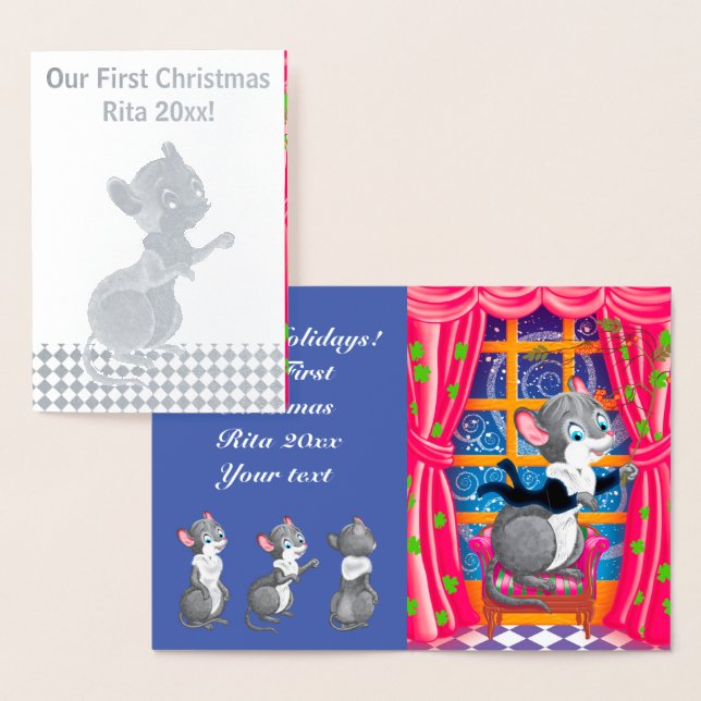 Mice play a concert foil card (Display)