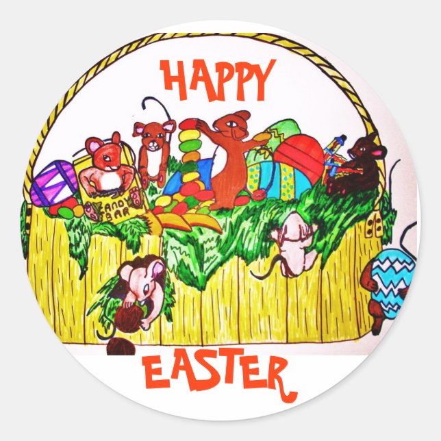 MICE STEAL EASTER CANDY stickers (Front)