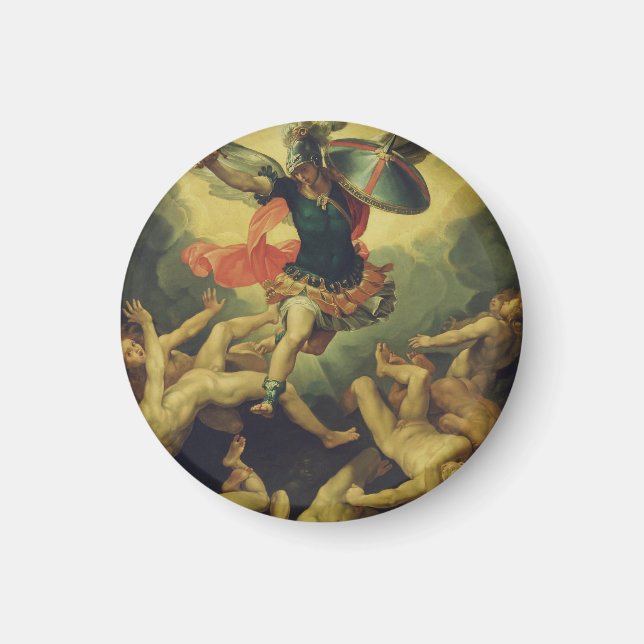 Michael and the fallen angels by Giuseppe Cesari Magnet (Front)
