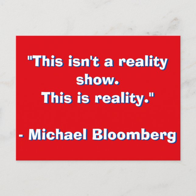 Michael Bloomberg Quote Postcard (Front)