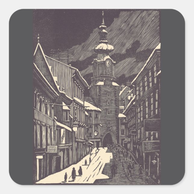 Michael Gate in Bratislava Medieval Tower Square Sticker (Front)