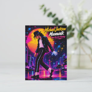 Michael Jackson Moonwalk King of Pop Retro Tribute Holiday Postcard