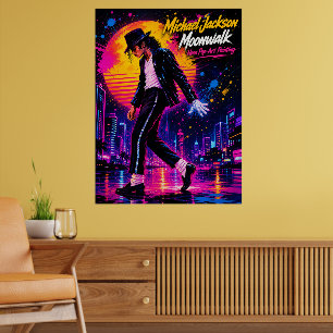 Michael Jackson Moonwalk King of Pop Retro Tribute Poster