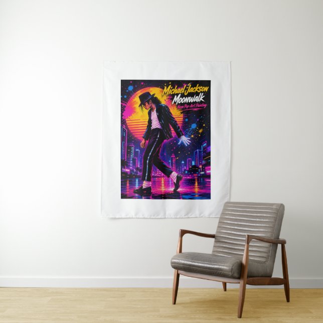 Michael Jackson Moonwalk King of Pop Retro Tribute Tapestry (In Situ)