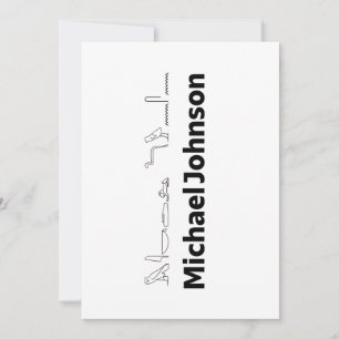 Michael Johnson Name with Hieroglyphs Art Holiday Card