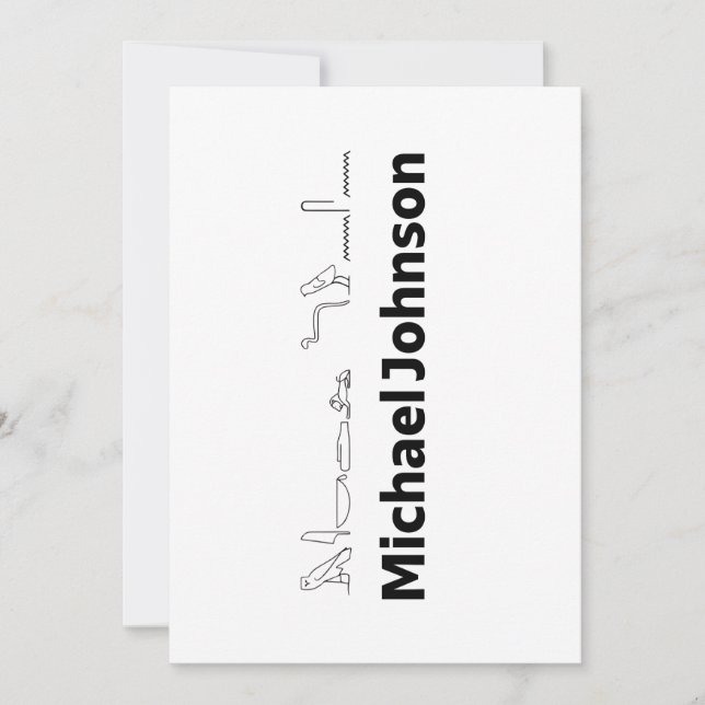 Michael Johnson Name with Hieroglyphs Art Holiday Card (Front)