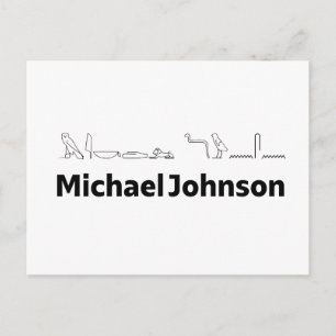 Michael Johnson Name with Hieroglyphs Art Postcard