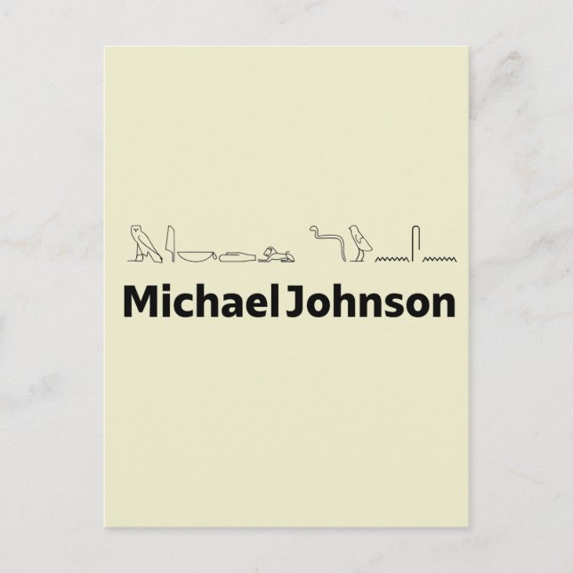 Michael Johnson Translated into Hieroglyphs Postcard (Front)