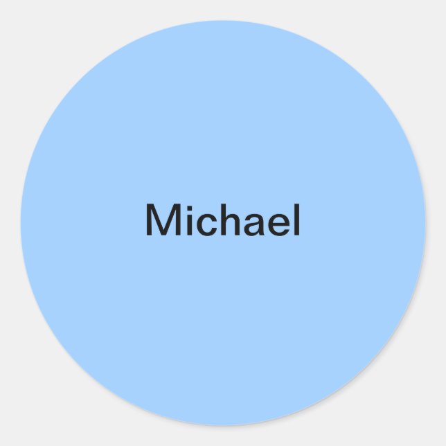 Michael Kids Name Sticker Personalised Light Blue (Front)