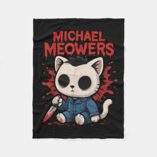 Michael Meowers Halloween Cat Funny Horror Parody Fleece Blanket