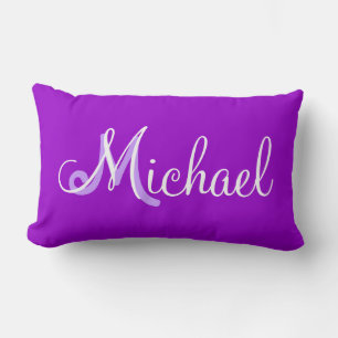 Michael Purple Lumbar Personalised Pillow