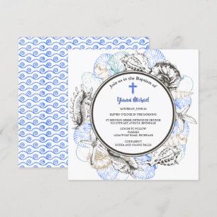 Michael Square Baptism Invitation