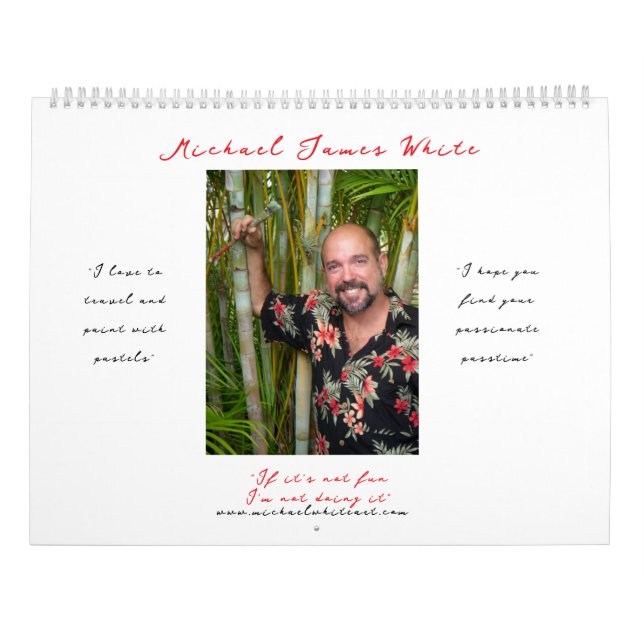 Michael White's Passionate Pastels Calendar 2026 (Back)