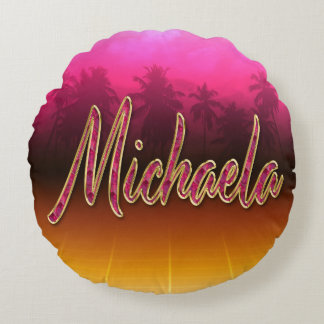 Michaela first name name golden pink pillow