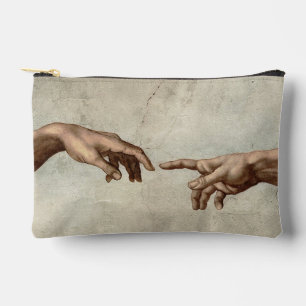 Michaelangelo hands creation adam god accessory pouch