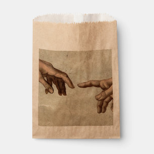 Michaelangelo hands creation adam god favour bags