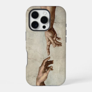 Michaelangelo hands creation adam god iPhone 16 pro case