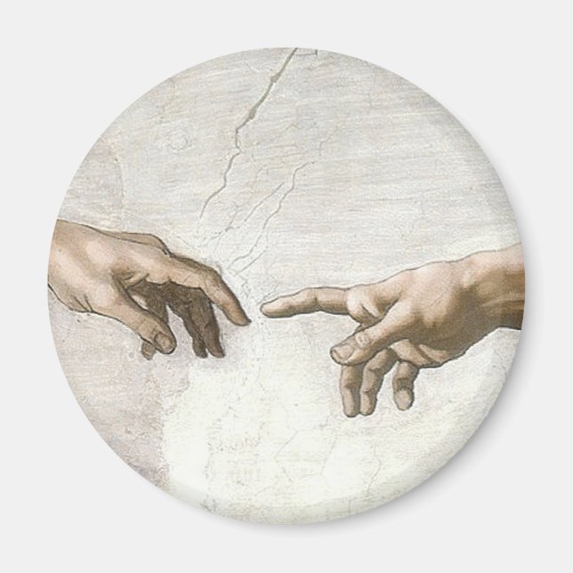Michaelangelo Hands Creation Adam God Magnet (Front)