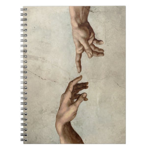 Michaelangelo hands creation adam god notebook
