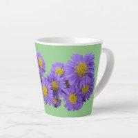 Michaelmas Daisy Cust. Green Latte Mug