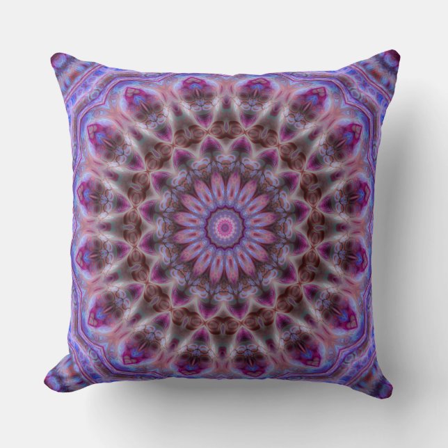 Michaelmas Daisy Luxe Mandala Pillow (Front)